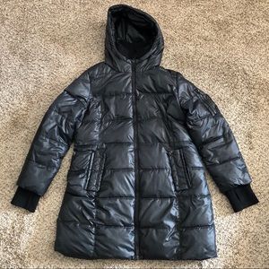 BCBG Generation long black puffer coat